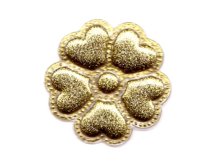 Applikation "Blume" Glitzer - 4,5 cm - gummiert - goldfarben 2 Stück