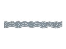 Elastische Spitze 20 mm - Blumen - jeansblau