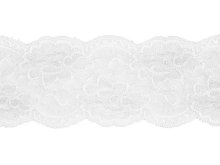 Elastische Spitze 100 mm - Blumen - weiß