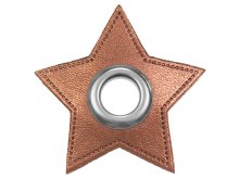  Ösen Patches Stern für Kordeln VENO Lederimitat - bronzefarben-metallic