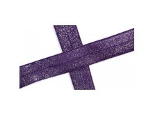 Elastisches Einfassband/Falzgummi 20 mm mit Glitzerfäden - uni lila