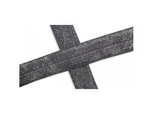 Elastisches Einfassband/Falzgummi 20 mm mit Glitzerfäden - uni grau