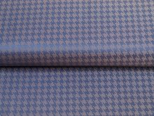 Jacquard Futterstoff - Hahnentritt-Muster - denim/apricot