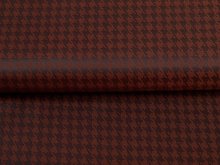 Jacquard Futterstoff - Hahnentritt-Muster - cognac
