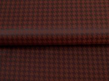 Jacquard Futterstoff - Hahnentritt-Muster - cognac