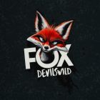French Terry Swafing PANEL ca. 90 cm x 150 cm Fox Devils Wild by Thorsten Berger - schwarz