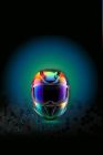  French Terry Digitaldruck Stenzo PANEL ca. 75 cm x 50 cm - Motorradhelm - schwarz - petrol