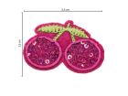 Stick-Applikation zum Aufbügeln ca 5,5 cm x 3,5 cm - Kirschen - pink