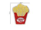 Nahaufnahme von Stick-Applikation zum Aufbügeln ca 3,5 cm x 4,5 cm - Pommes - gelb