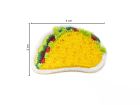 Nahaufnahme von Stick-Applikation zum Aufbügeln ca 4,0 cm x 3,0 cm - Taco - gelb