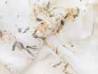 Nahaufnahme von italienischer Chiffon Baumwolle - Abstrakte Blumen - creme