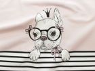 Nahaufnahme von Sweat French Terry PANEL ca 35 cm  x 50 cm - Frenchie - rosa - weiß
