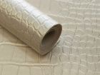Struktur Kunstleder Coupon ca. 50 cm x 70 cm - Krokodiloptik - champagner
