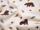 Alpenfleece - Bärchen im Wald - beige