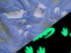 Wellnessfleece "Glow in the Dark" - Dinosaurier - blau