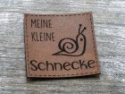 Label Kunstleder KDS - MEINE kleine Schnecke - braun