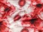 Jersey Viskose Digitaldruck - riesige Blumen - weiß - rot
