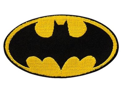 Applikation "Batman" zum Aufbügeln gelb