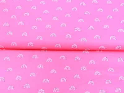 Reflektierender Jackenstoff by Poppy - Regenbögen - neon pink