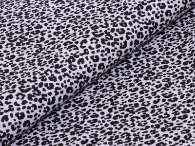 KDS Queen's Collection Leonie - Baumwoll Popeline Stretch - Animalprint klein - schwarz/weiß