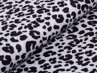 KDS Queen's Collection Leonie - Baumwoll Popeline Stretch - Animalprint groß- schwarz/weiß