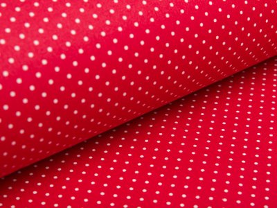 Beschichtete Webware Baumwolle by Poppy - Punkte - dunkles rot