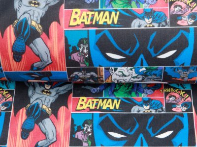 Webware Baumwolle Popeline Digitaldruck Batman - Batman und Joker im Comicstyle - bunt