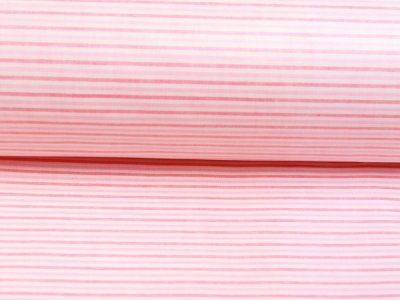 Beschichtete Webware Baumwolle extra Stark - Streifenmix - weiß/rosa