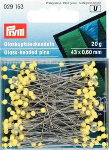 Glaskopfstecknadeln Prym ST 0,60 x 43 mm - gelb - 20g