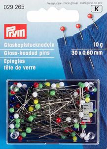 Glaskopfstecknadeln Prym ST 0,60 x 30 mm - bunt - 10g