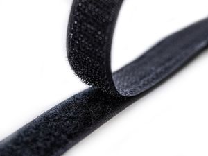 Klettband zum Aufnähen Flauschband & Hakenband ca. 20 mm - schwarz