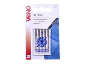 VENO Nähmaschinennadel Super fein  130/705 Stärke 60  - 5 Stück