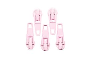 Slider / Zipper / Automatikschieber für Reißverschlüsse Größe 3 - Set 5 Stück rosa