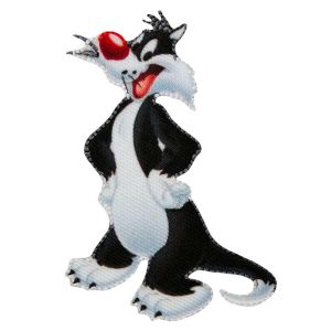 Applikation zum Aufbügeln Bugs Bunny - Sylvester - schwarz