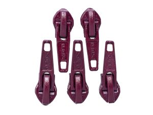 Slider/Zipper/Automatikschieber für Reißverschlüsse Größe 5 - Set 5 Stück - bordeaux