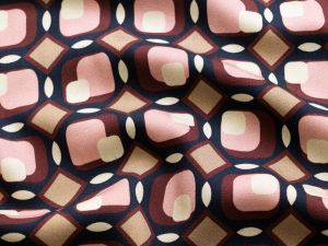 Twill Viskose - Retromuster - anthrazit 