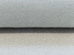 Bündchen glatt 70 cm im Schlauch - 1mm - breite Streifen - weiß-blau