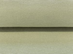 Bündchen glatt 35 cm im Schlauch - 1mm - breite Streifen - weiß-grün