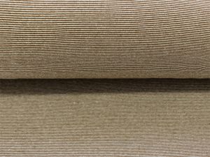 Bündchen glatt 70 cm im Schlauch - 1mm - breite Streifen - weiß-dunkelbraun