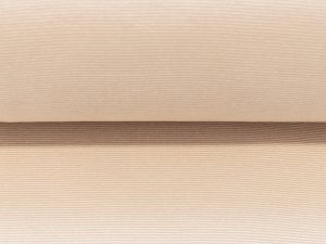 Bündchen glatt 35 cm im Schlauch - 1mm - breite Streifen - weiß-rosa