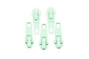 Slider / Zipper / Automatikschieber für Reißverschlüsse Größe 3 - Set 5 Stück mint