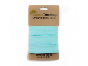 Jersey Organic Cotton Schrägband/Einfassband gefalzt 20 mm Breit x 3 Meter Coupon - uni aqua