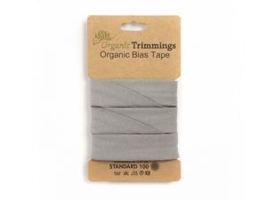 Jersey Organic Cotton Schrägband/Einfassband gefalzt 20 mm x 3 m Coupon - uni grau