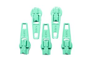 Slider / Zipper / Automatikschieber für Reißverschlüsse Größe 3 - Set 5 Stück smaragd