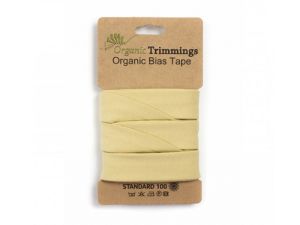 Jersey Organic Cotton Schrägband/Einfassband gefalzt 20 mm Breit x 3 Meter Coupon - uni altgelb