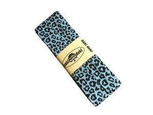 Jersey Schrägband Oaki doki gefalzt 20 mm x 3 m - Animalprint - altblau