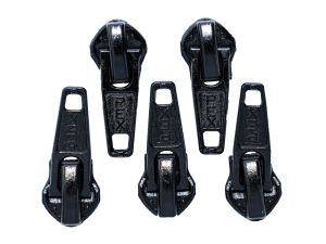 Slider/Zipper/Automatikschieber für Reißverschlüsse Größe 5 - Set 5 Stück - schwarz