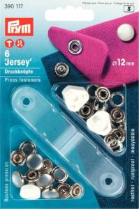 Prym 6 NF-Druckknopf Jersey MS Perlkappe 12 mm - perlweiß