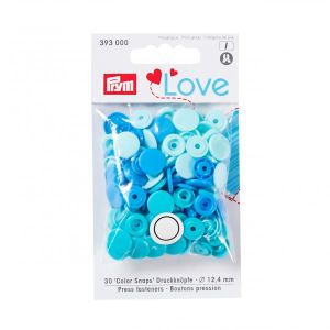 Color Snaps Druckknöpfe Prym Love 30 Stück/12,4mm gemischt - blau,mint,türkis