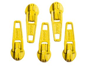 Slider / Zipper / Automatikschieber für Reißverschlüsse Größe 3 - Set 5 Stück honiggelb
